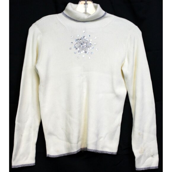 Gymboree Other - NWT 2005 Gymboree Princess Snow Drop Ribbed Knit Sweater Turtleneck Sequin Snowf
